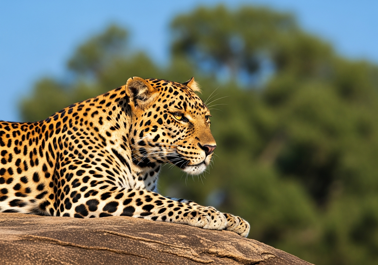 Leopard on Cliff
